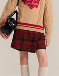 Kids Red Plaid Pleated Skort for School and Everyday Wear