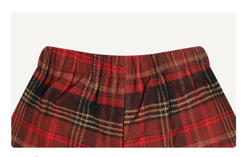 Kids Red Plaid Pleated Skort for School and Everyday Wear