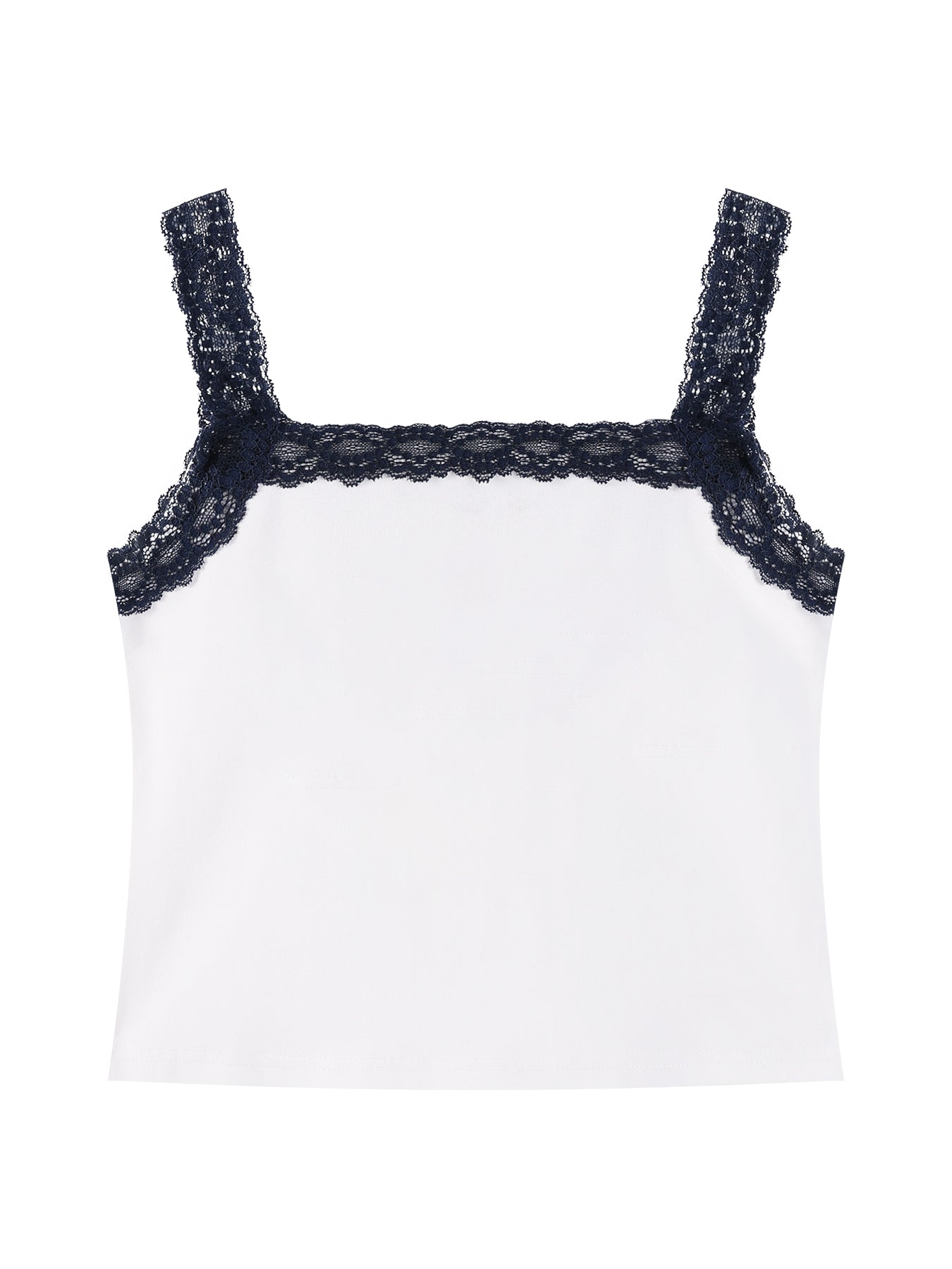 Girls Lace Trim Letter Print Summer Tank Top Cami