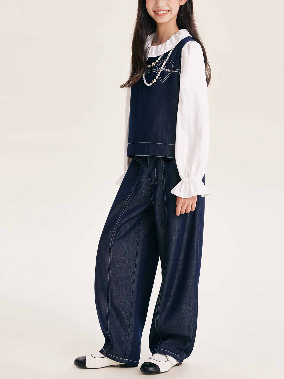 Girls' Denim Set - Stylish Casual Outfit for Kids