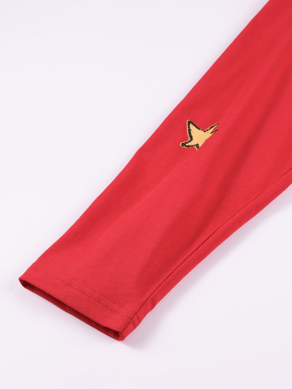 Girls Red Pullover Crewneck Cotton Long Sleeve Top