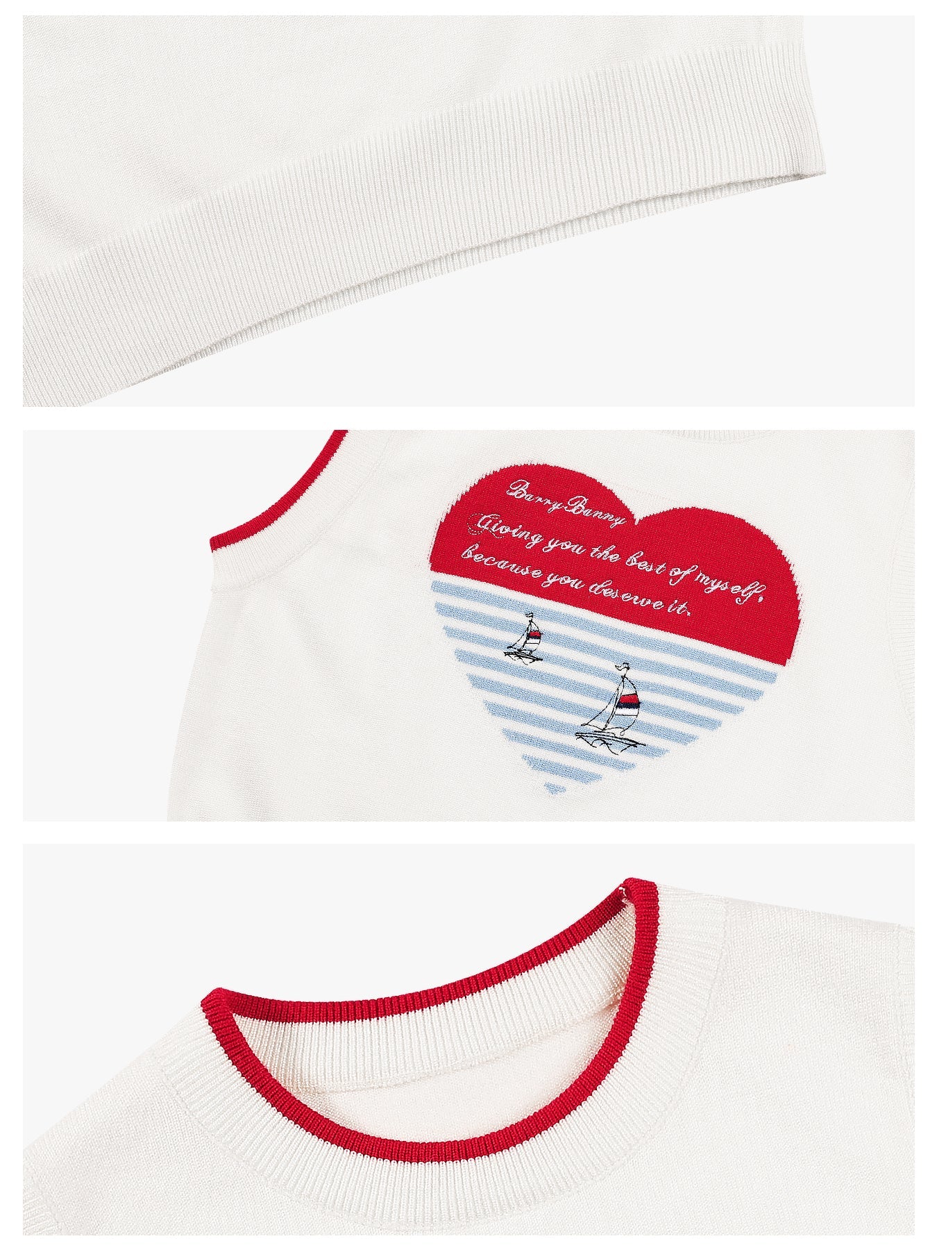 Girls Heart Knit Sweater Vest Preppy  Top