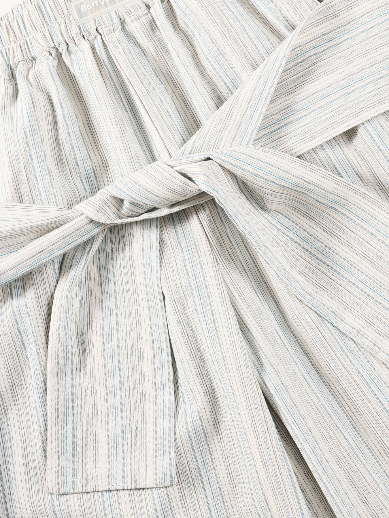 Striped Wide Leg Pants with Tie Waist and Pockets