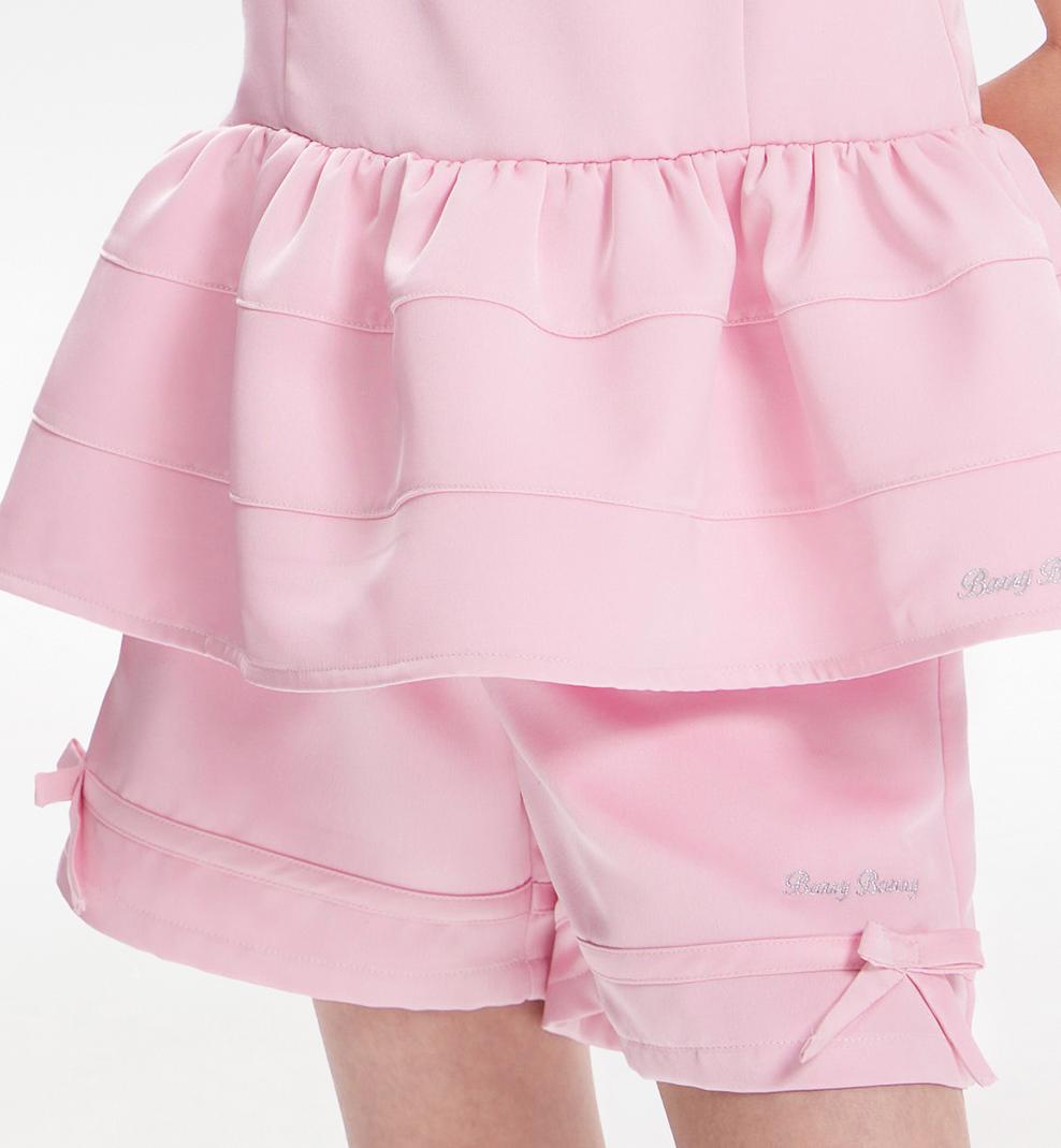 Girls Pink Bow Detail Elegant Casual Summer Shorts