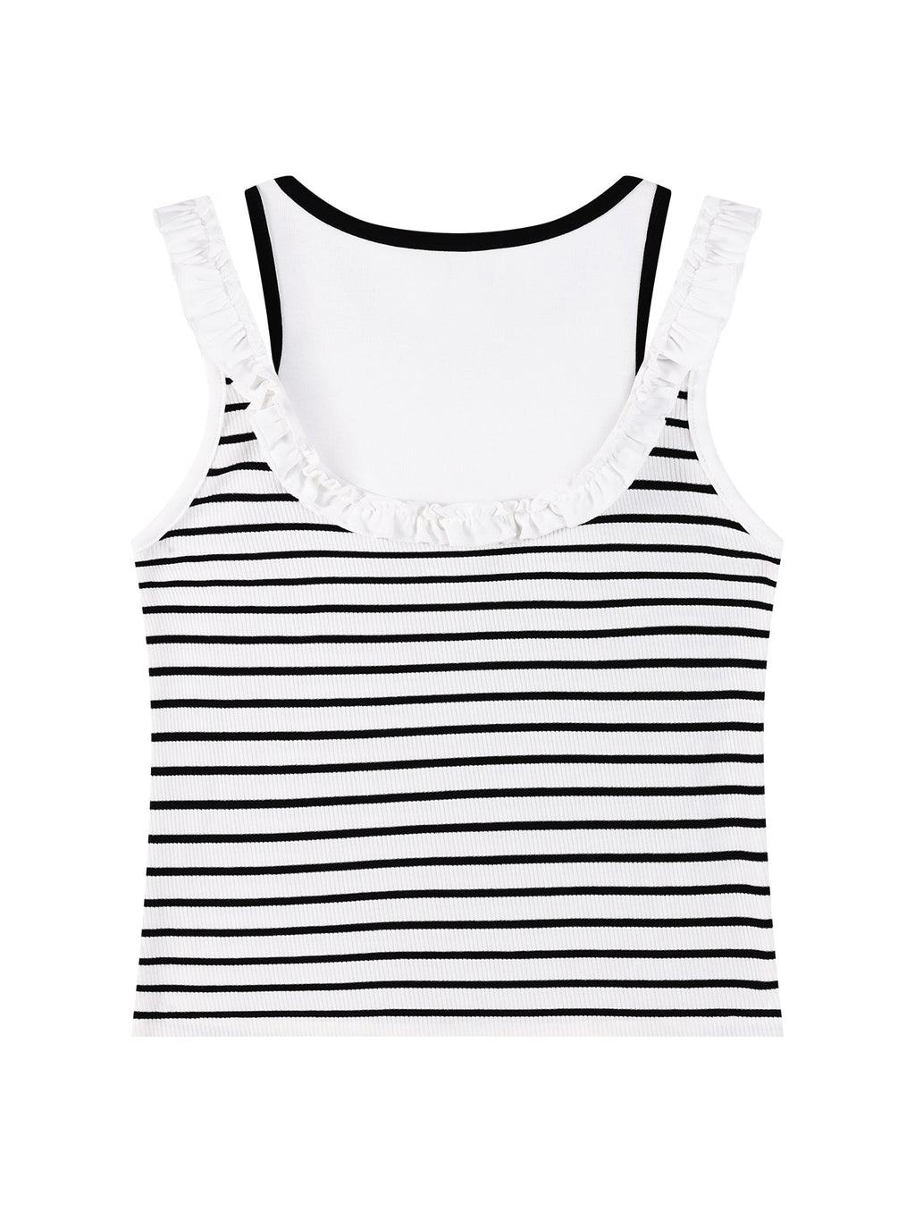 Girls Ruffle Trim Bow Sleeveless Summer Tank Top