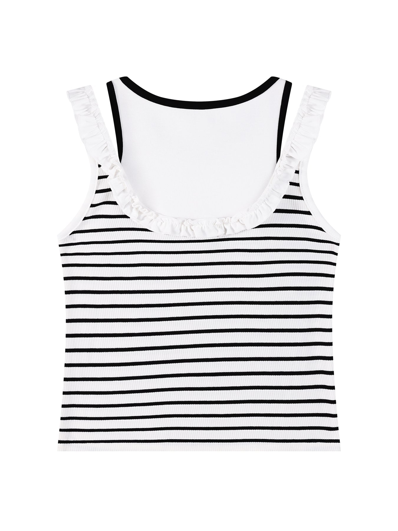 Girls Ruffle Trim Bow Sleeveless Summer Tank Top
