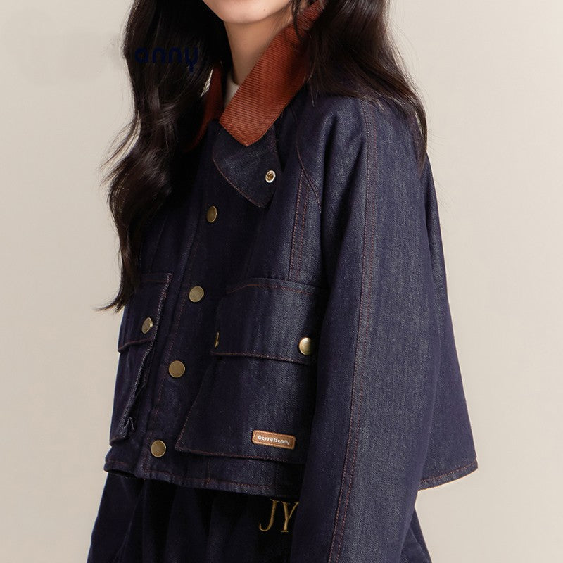 Girls Denim Jacket and Midi Skirt Outfit