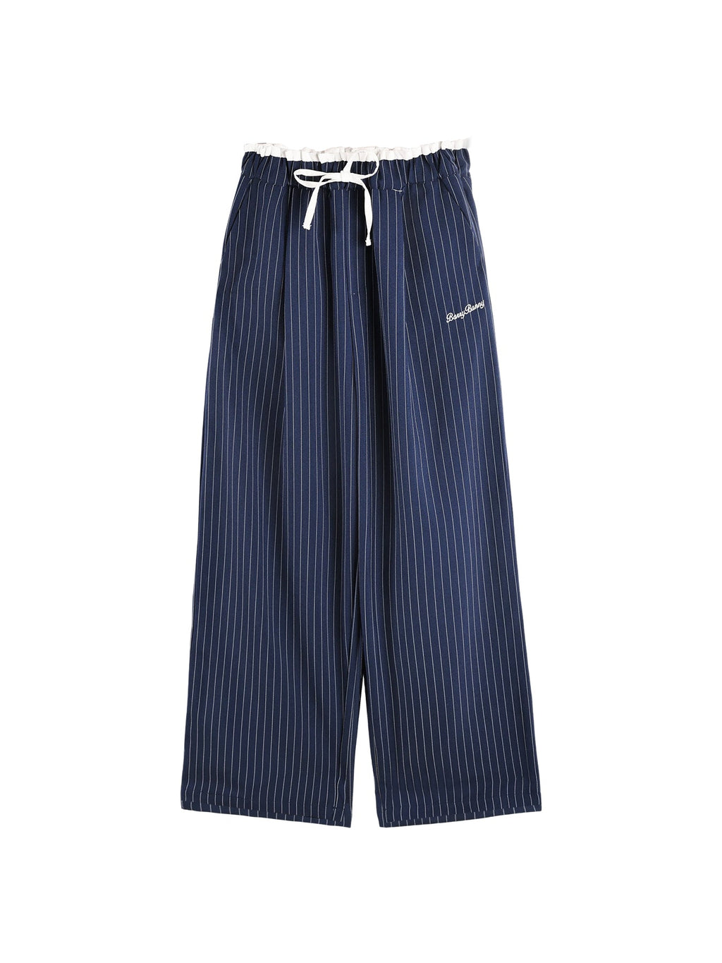 Kids Pinstripe Wide Leg Pants Elastic Waist