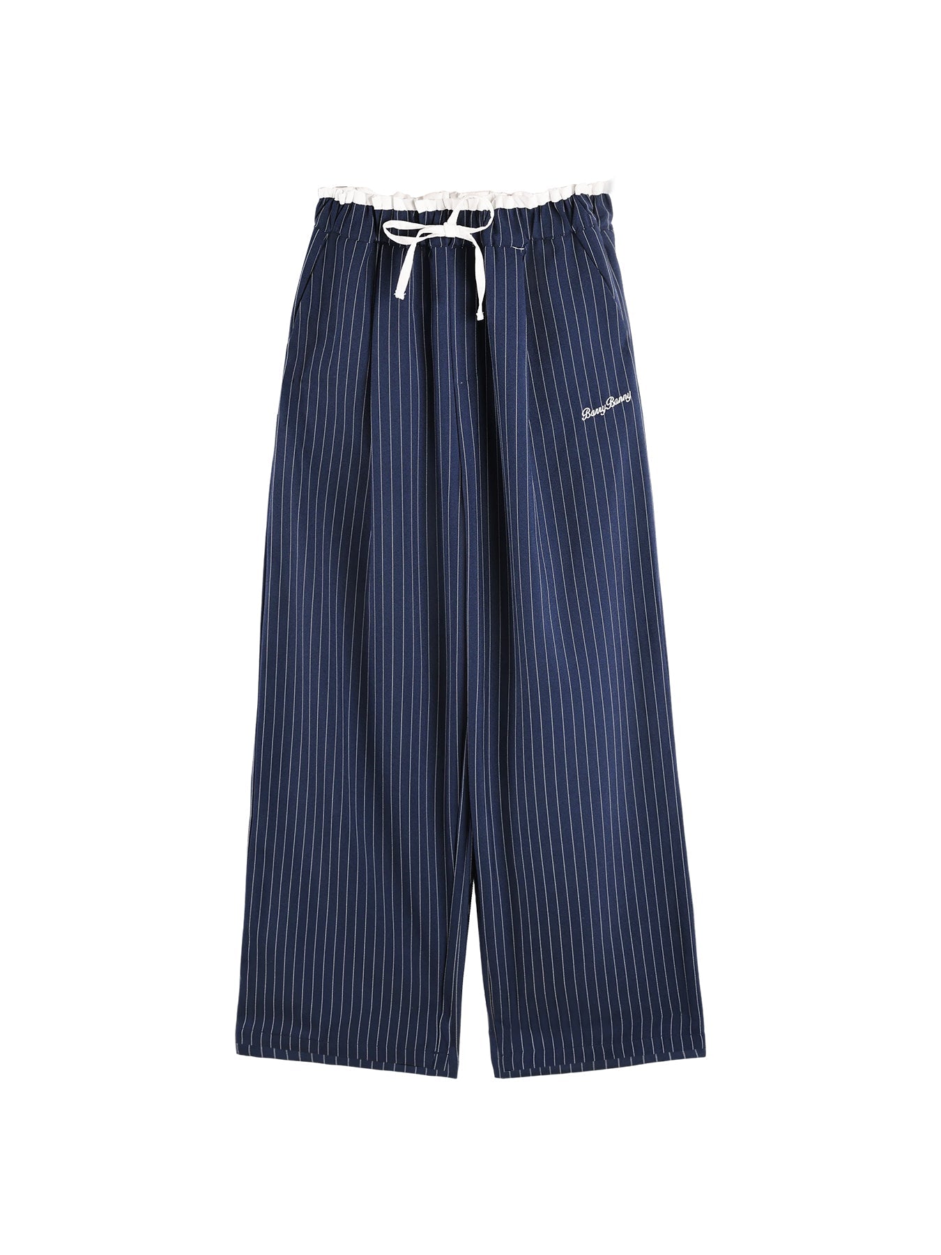 Kids Pinstripe Wide Leg Pants Elastic Waist