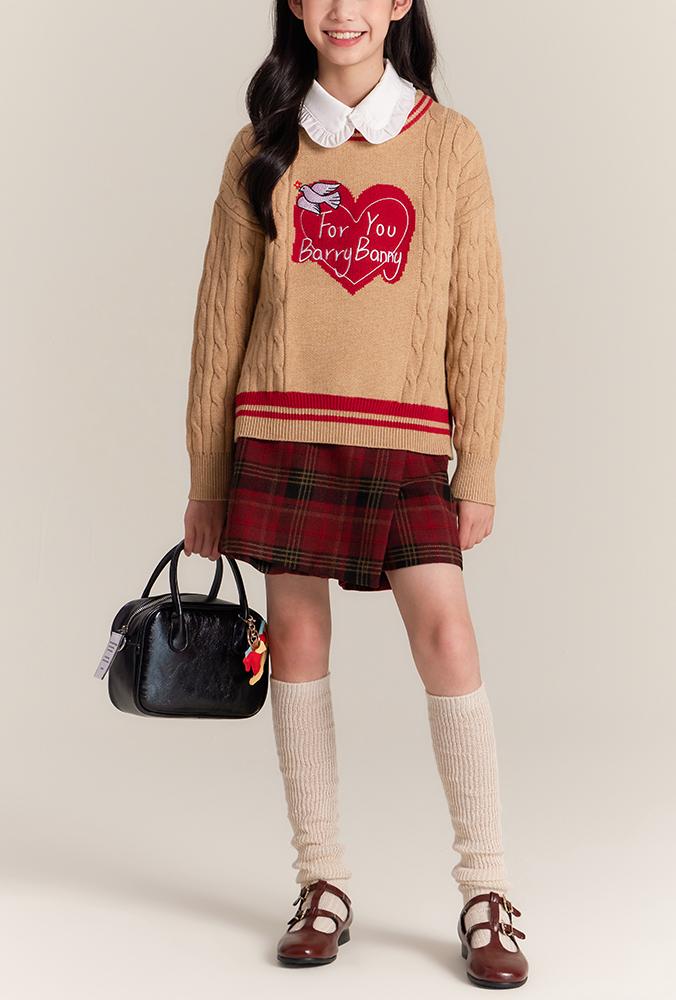 Kids Red Plaid Pleated Skort for School and Everyday Wear