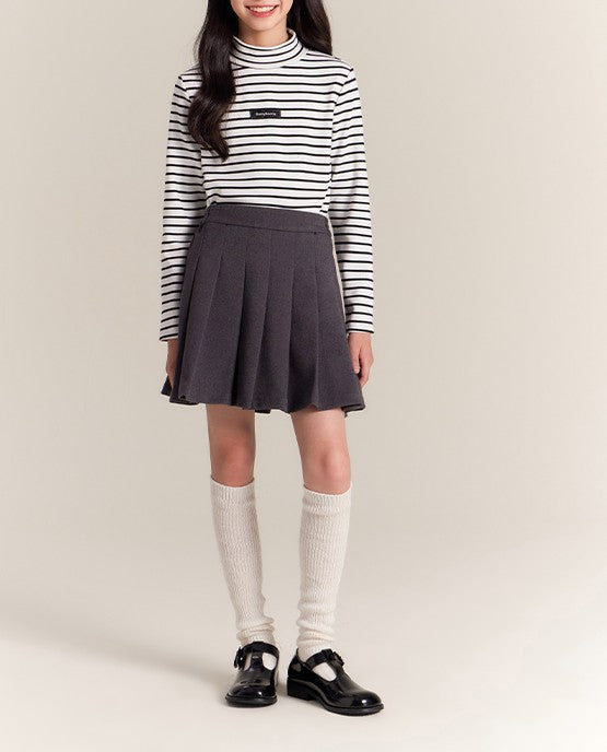 Girls Turtleneck Long Sleeve Stretch Base Layer Tee