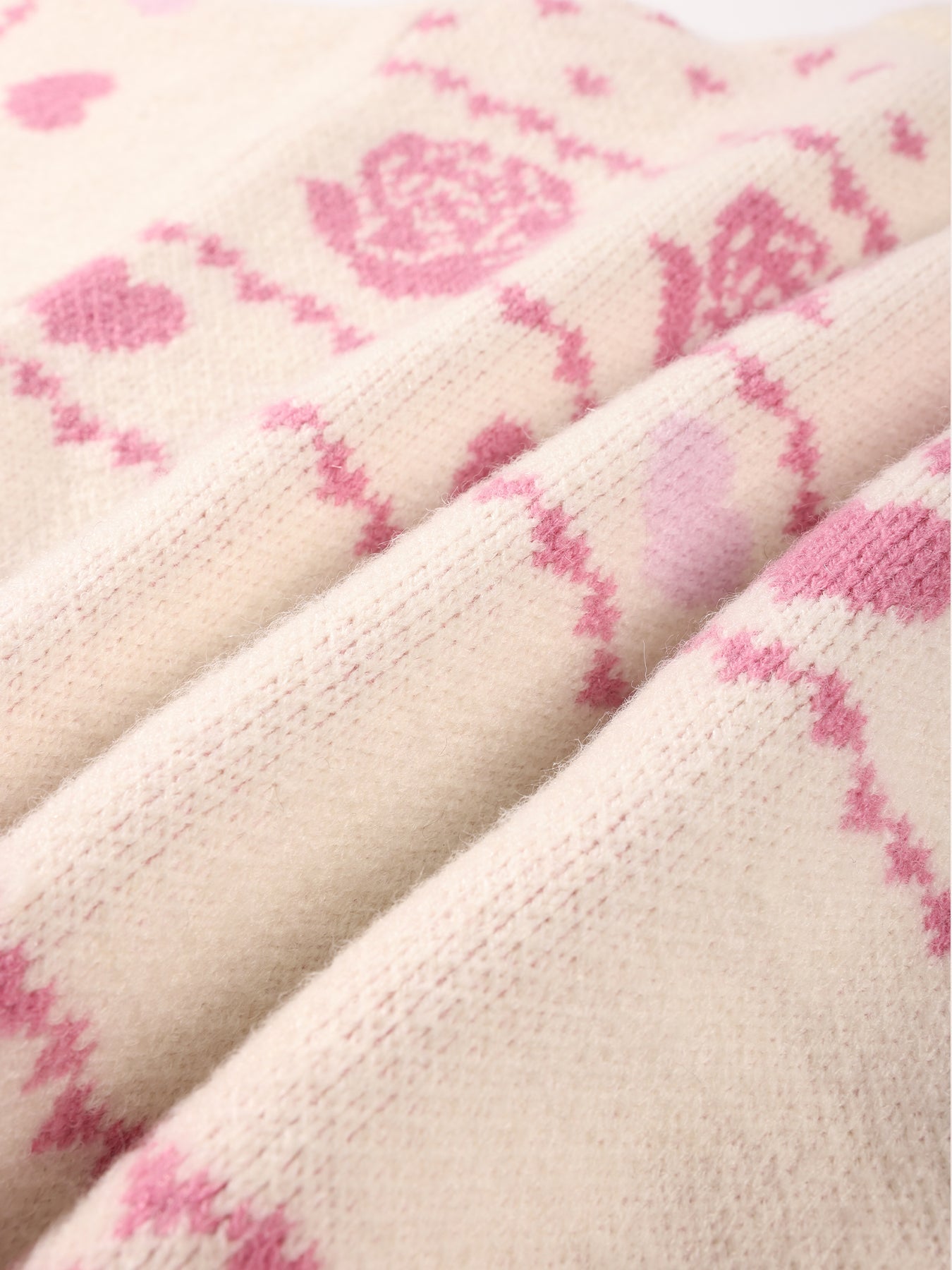 Girls’ Floral Knit Zip-Up Sweater - Cozy & Cute Cardigan