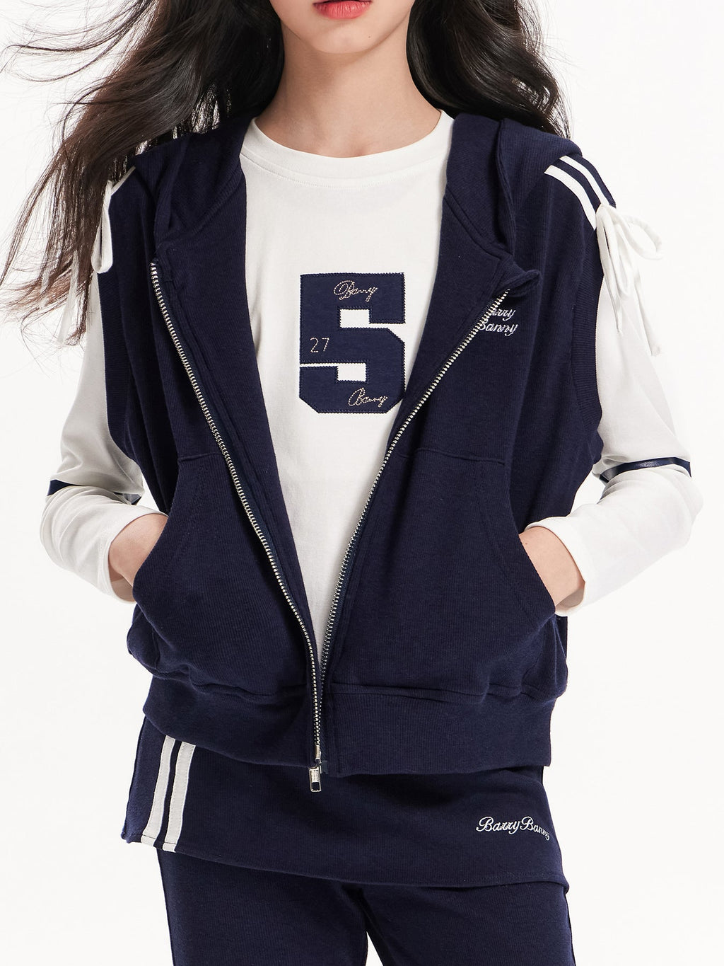 Kids  Sporty Sleeveless Zip Up Hoodie Vest