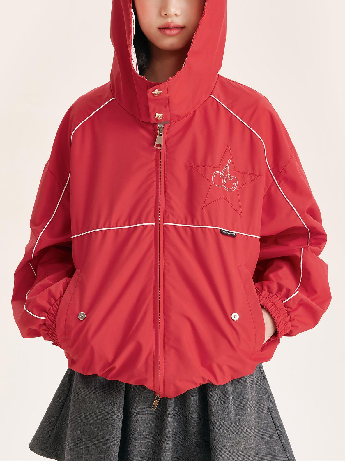Casual Zip-Up Jacket for Kids with Striped Hood