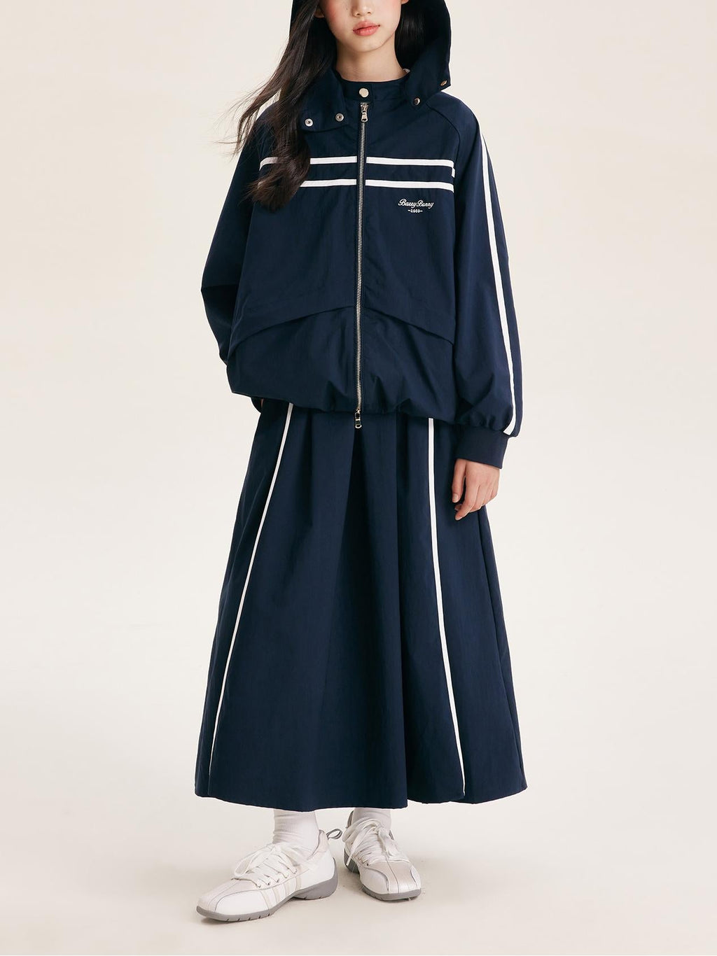 Stylish Hooded Zip-Up Jacket for Girls