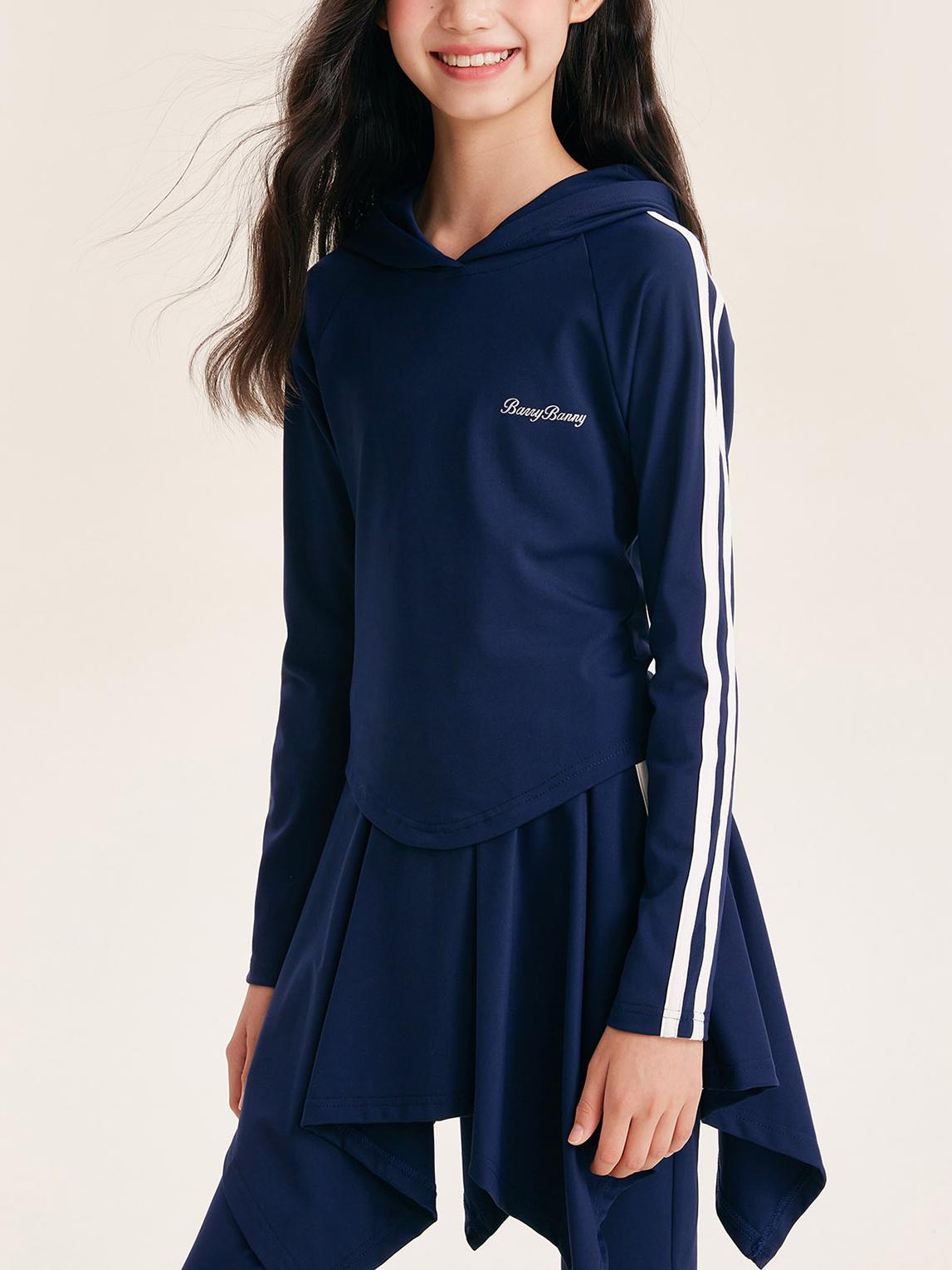 Stylish Hooded Athletic Set for Girls – Flared Skirt & Pants Set