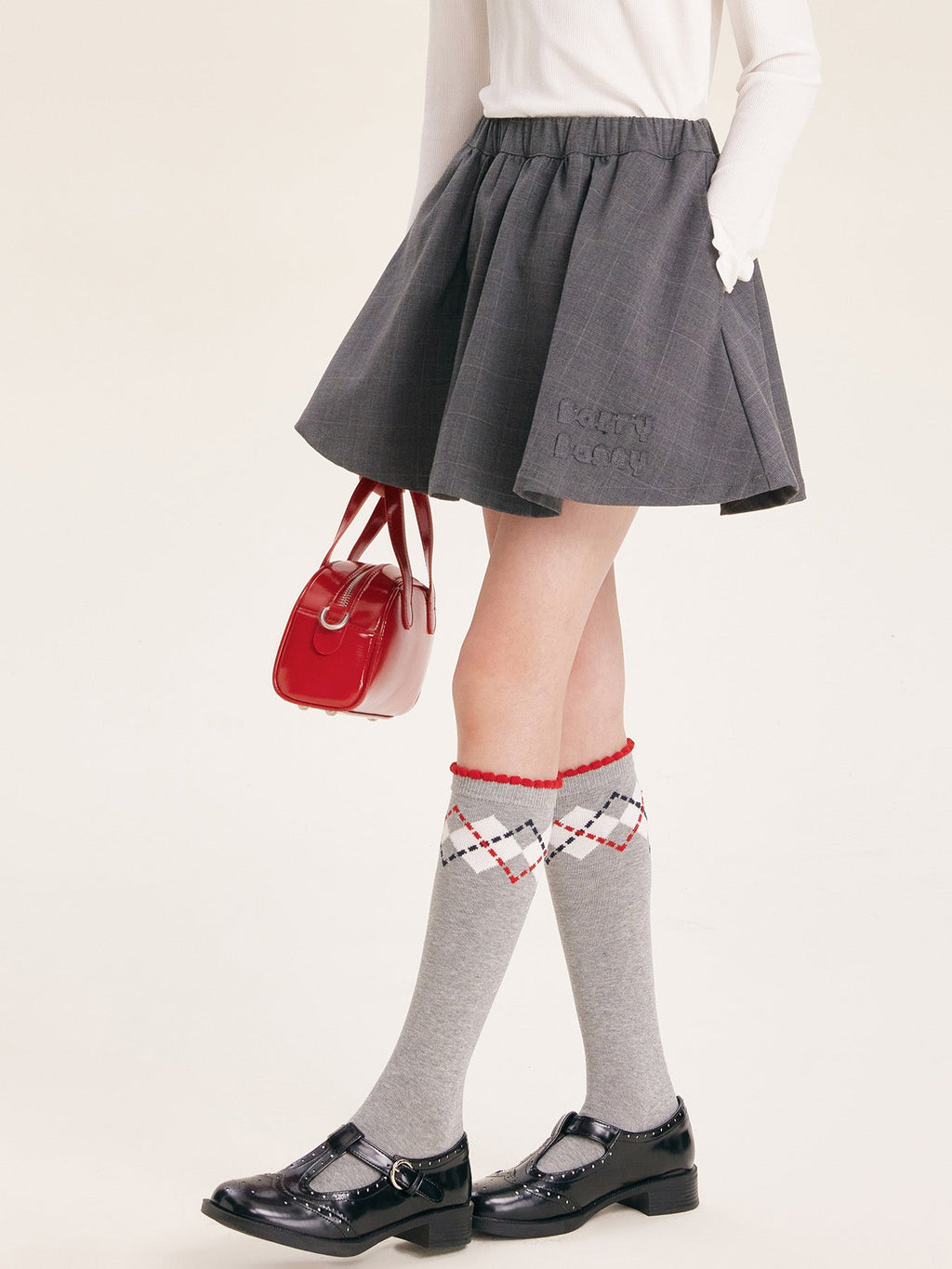 Chic Plaid Skirt with Attached Shorts for Girls
