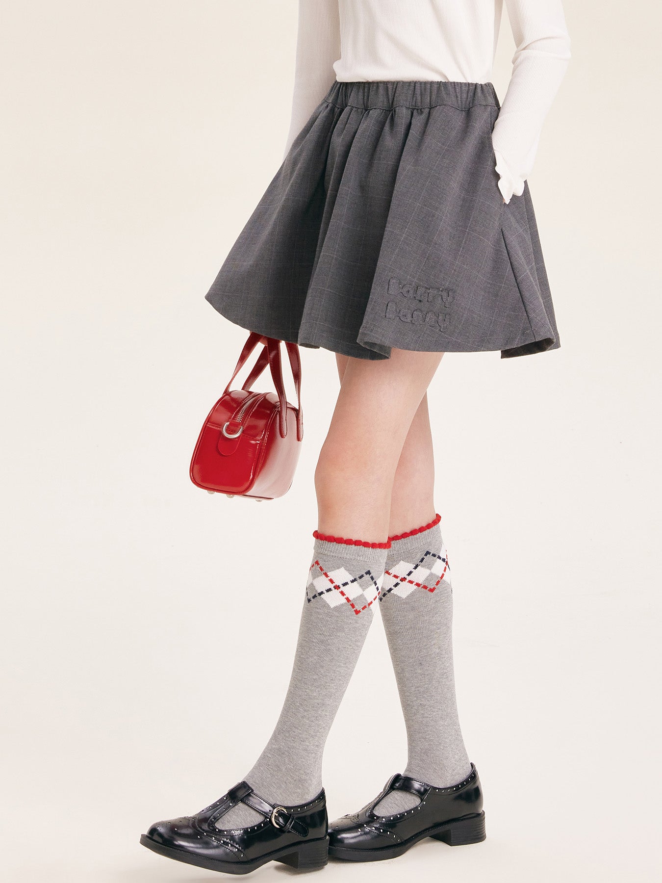 Chic Plaid Skirt with Attached Shorts for Girls