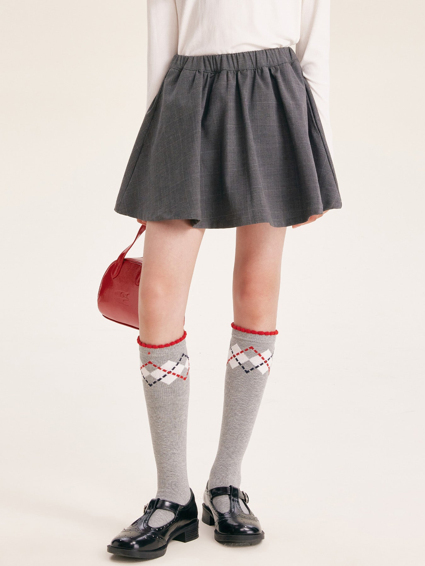 Chic Plaid Skirt with Attached Shorts for Girls