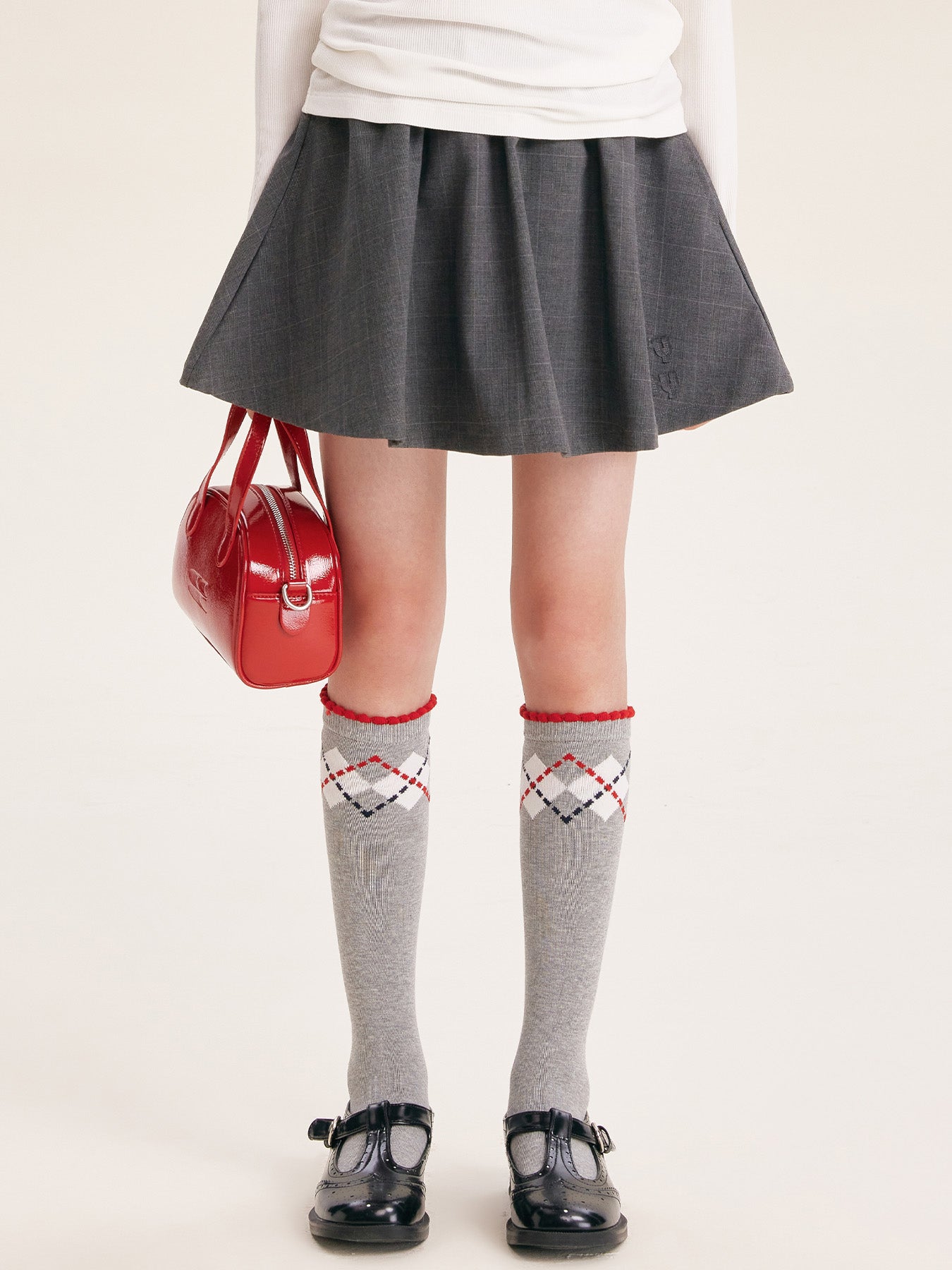Chic Plaid Skirt with Attached Shorts for Girls