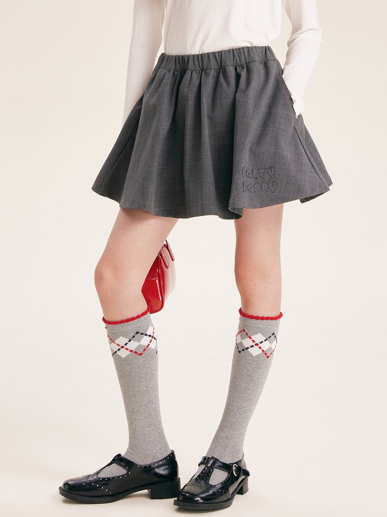 Chic Plaid Skirt with Attached Shorts for Girls