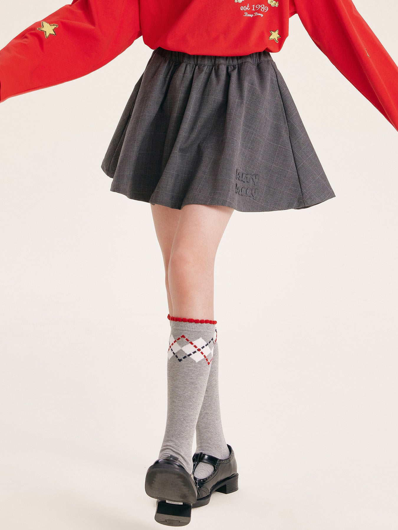 Chic Plaid Skirt with Attached Shorts for Girls