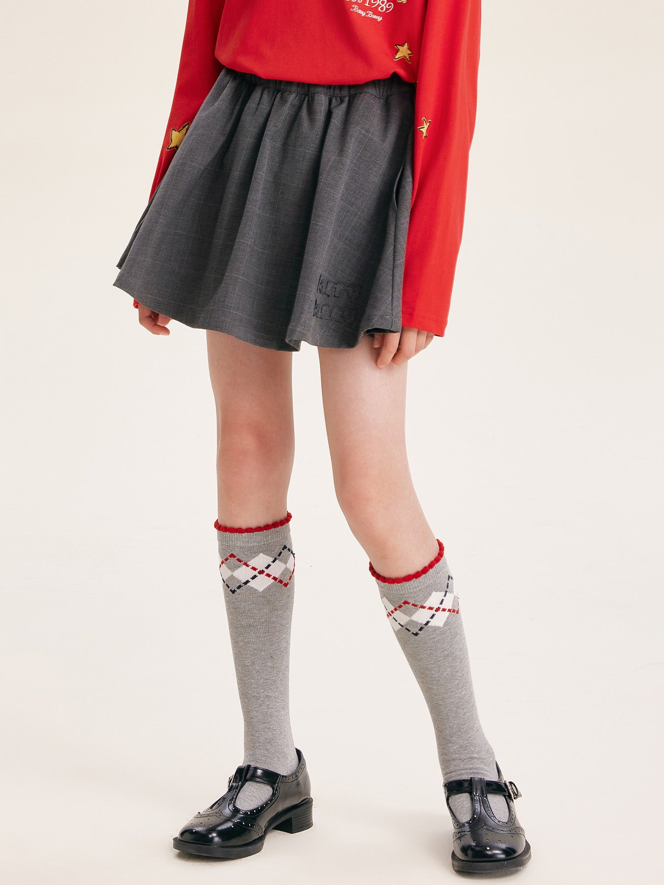 Chic Plaid Skirt with Attached Shorts for Girls