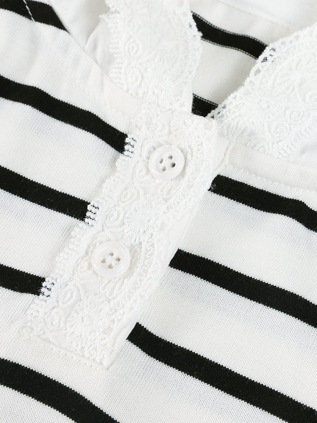 Heart Striped Hoodie with Lace Detail - Girls' Classic T-Shirt