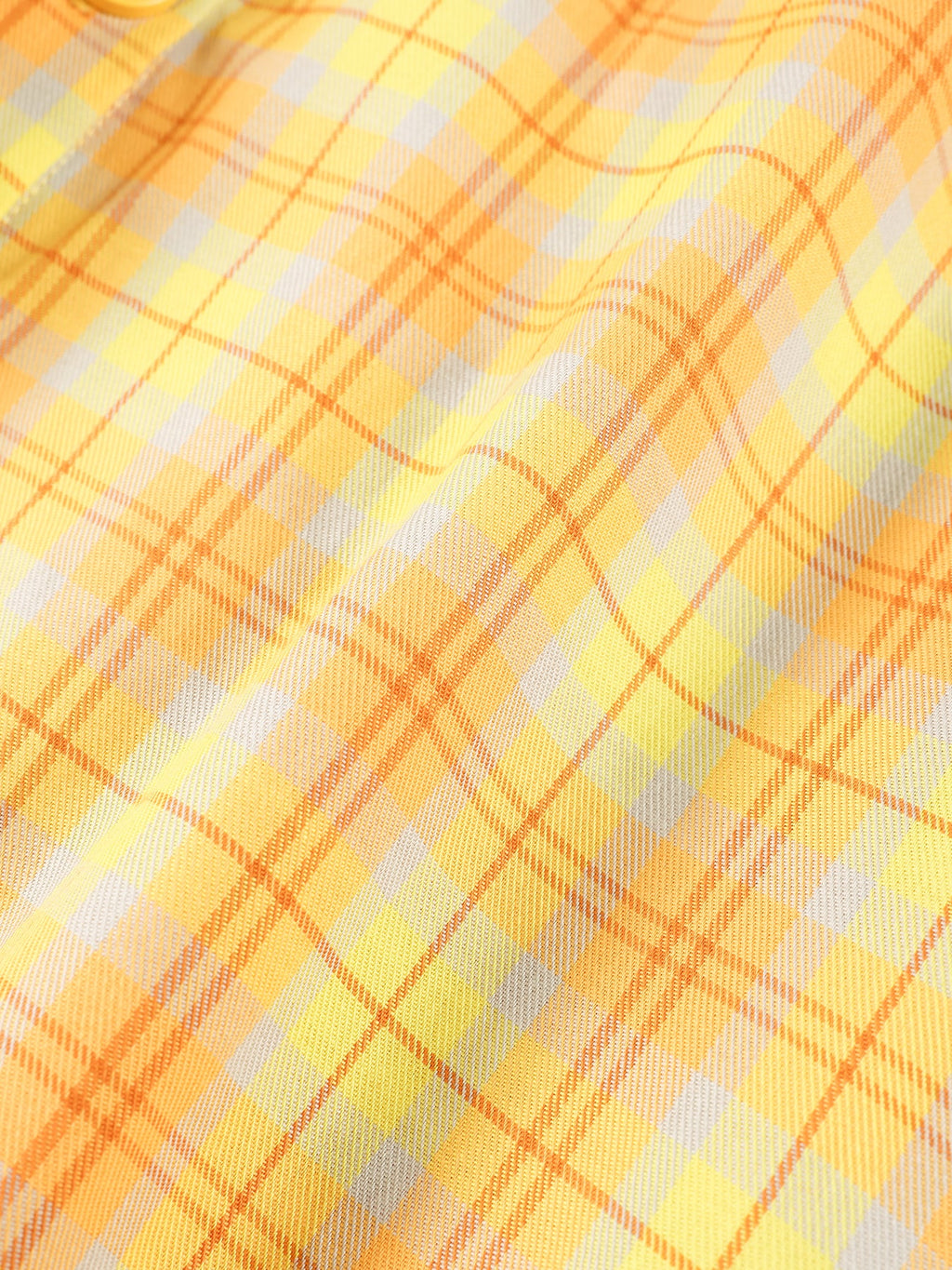 Girls Yellow Plaid Long Sleeve Loose Fit Shirt