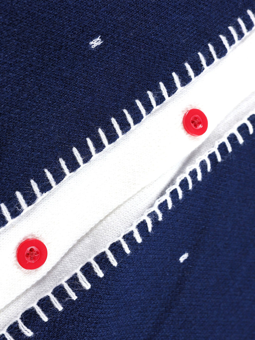 Girls Navy Knit Set with Peter Pan Collar