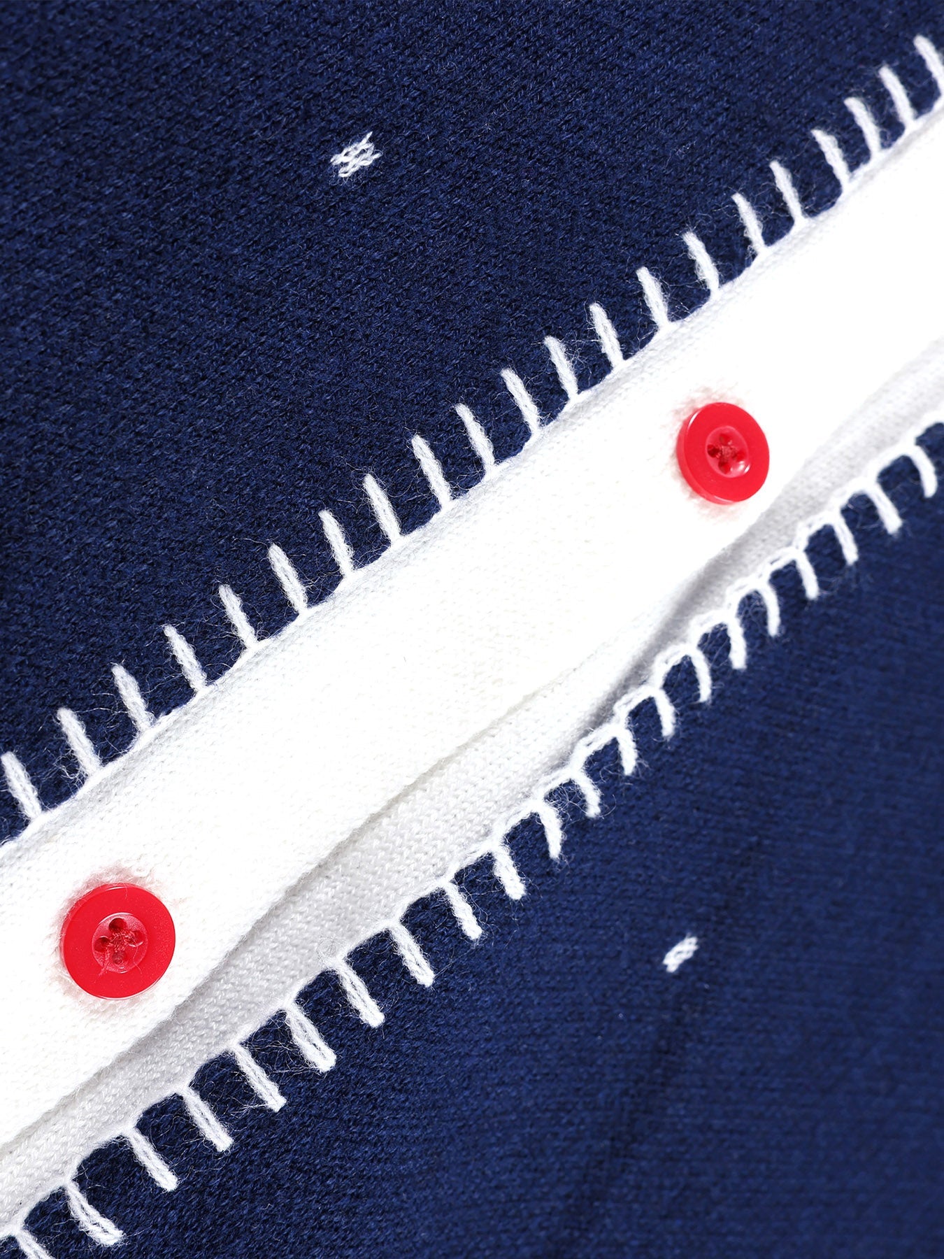 Girls Navy Knit Set with Peter Pan Collar