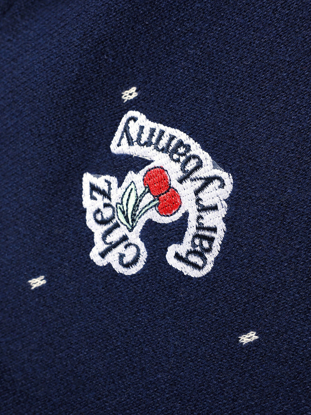 Girls Navy Knit Set with Peter Pan Collar