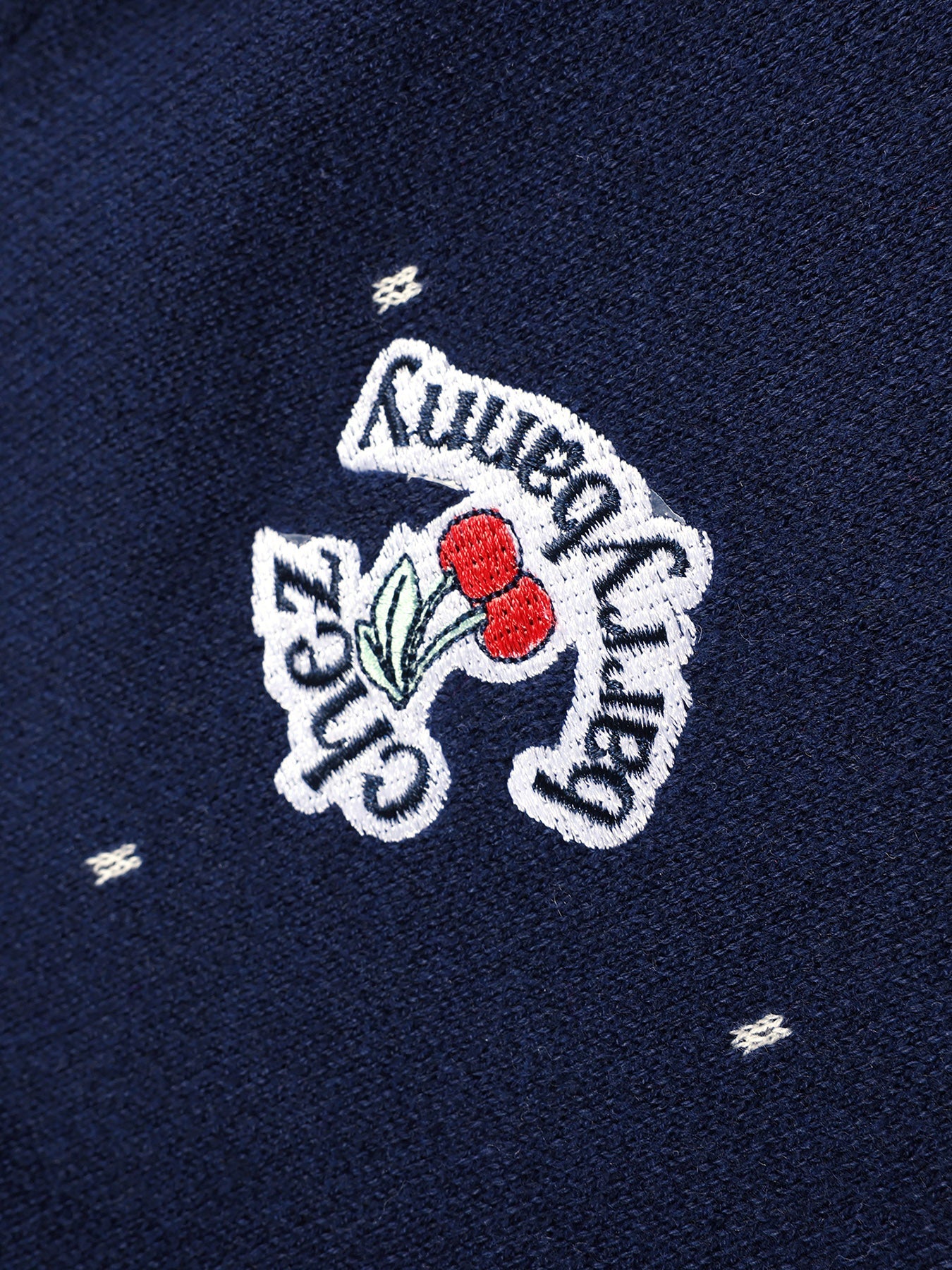 Girls Navy Knit Set with Peter Pan Collar