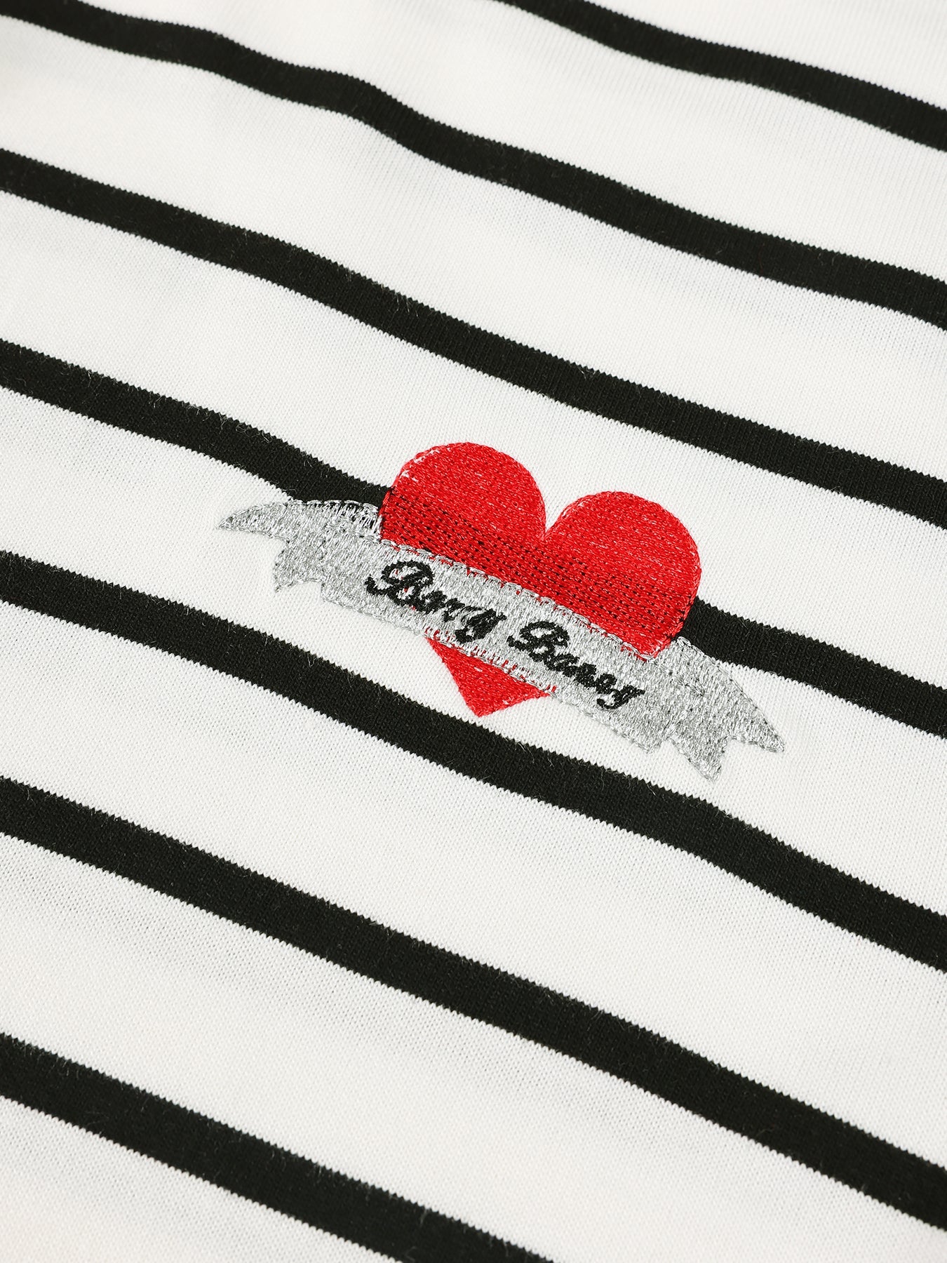 Heart Striped Hoodie with Lace Detail - Girls' Classic T-Shirt