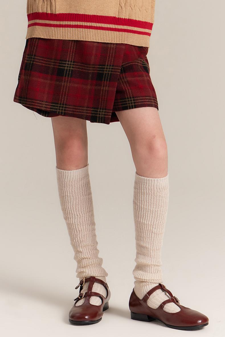 Kids Red Plaid Pleated Skort for School and Everyday Wear
