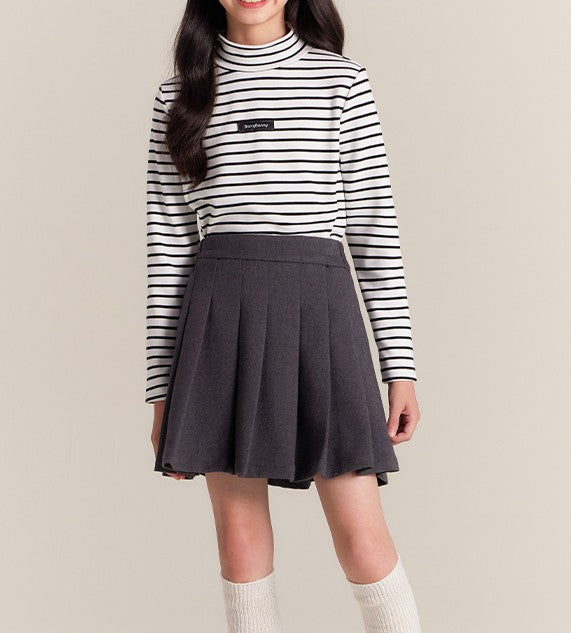 Girls Turtleneck Long Sleeve Stretch Base Layer Tee