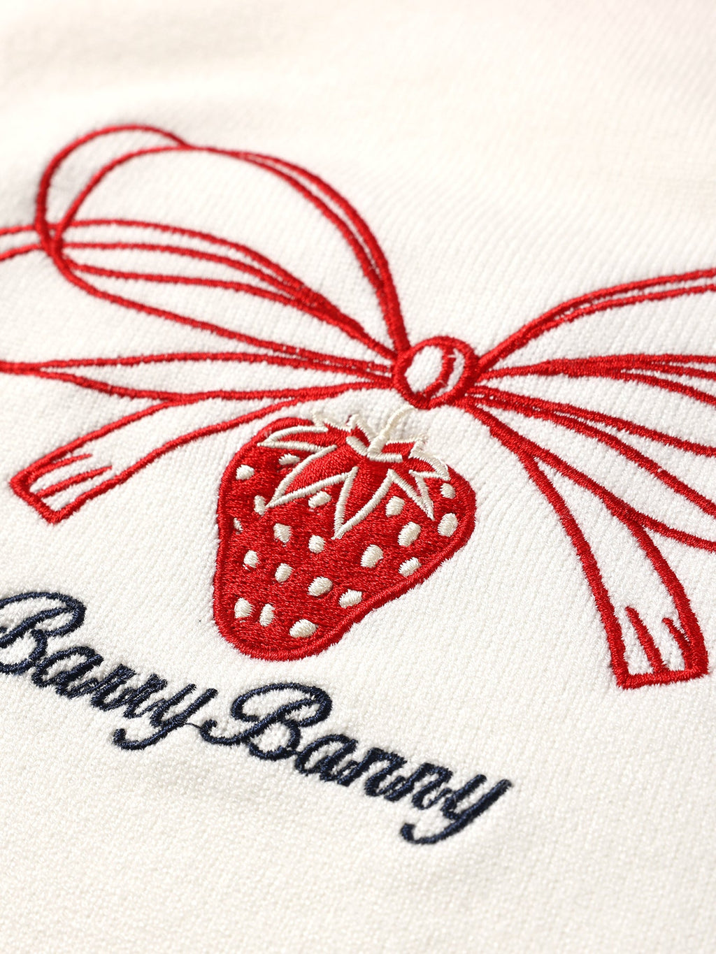 Strawberry Embroidered Knit Sweater for Girls