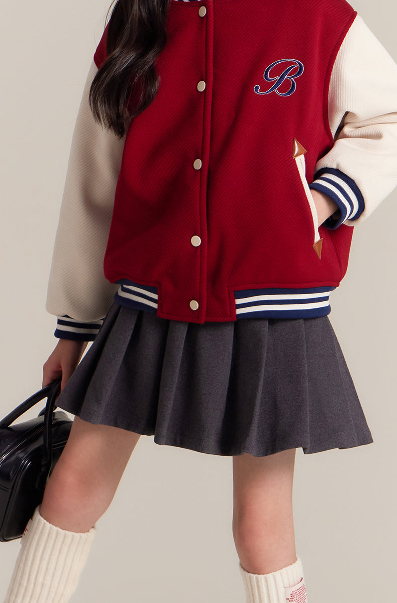 Girls Grey Pleated Skirt with Bow Detail School Uniform Style