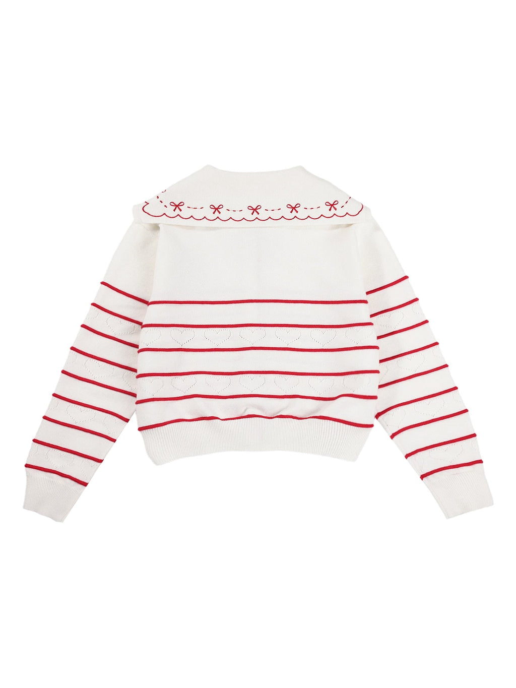 Adorable Heart Pattern Teddy Bear Button-Up Cardigan for Girls