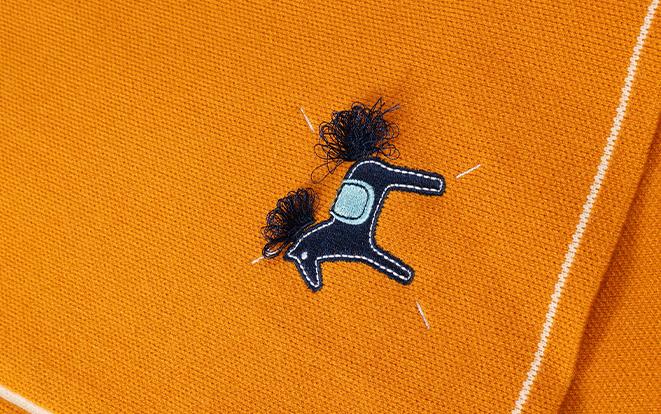 Kids Yellow Knit Scarf with Horse Embroidery Winter Wrap