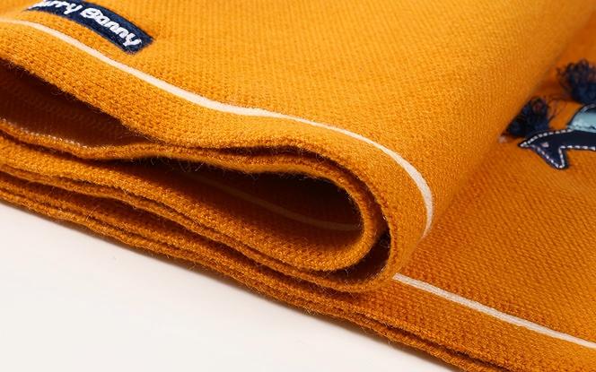 Kids Yellow Knit Scarf with Horse Embroidery Winter Wrap