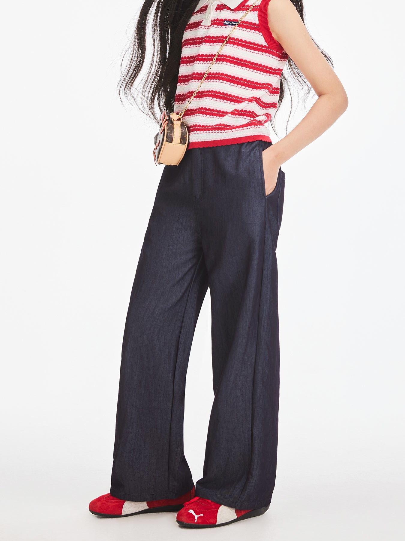 Classic Denim Wide-Legged Pants for Girls - Comfortable & Trendy