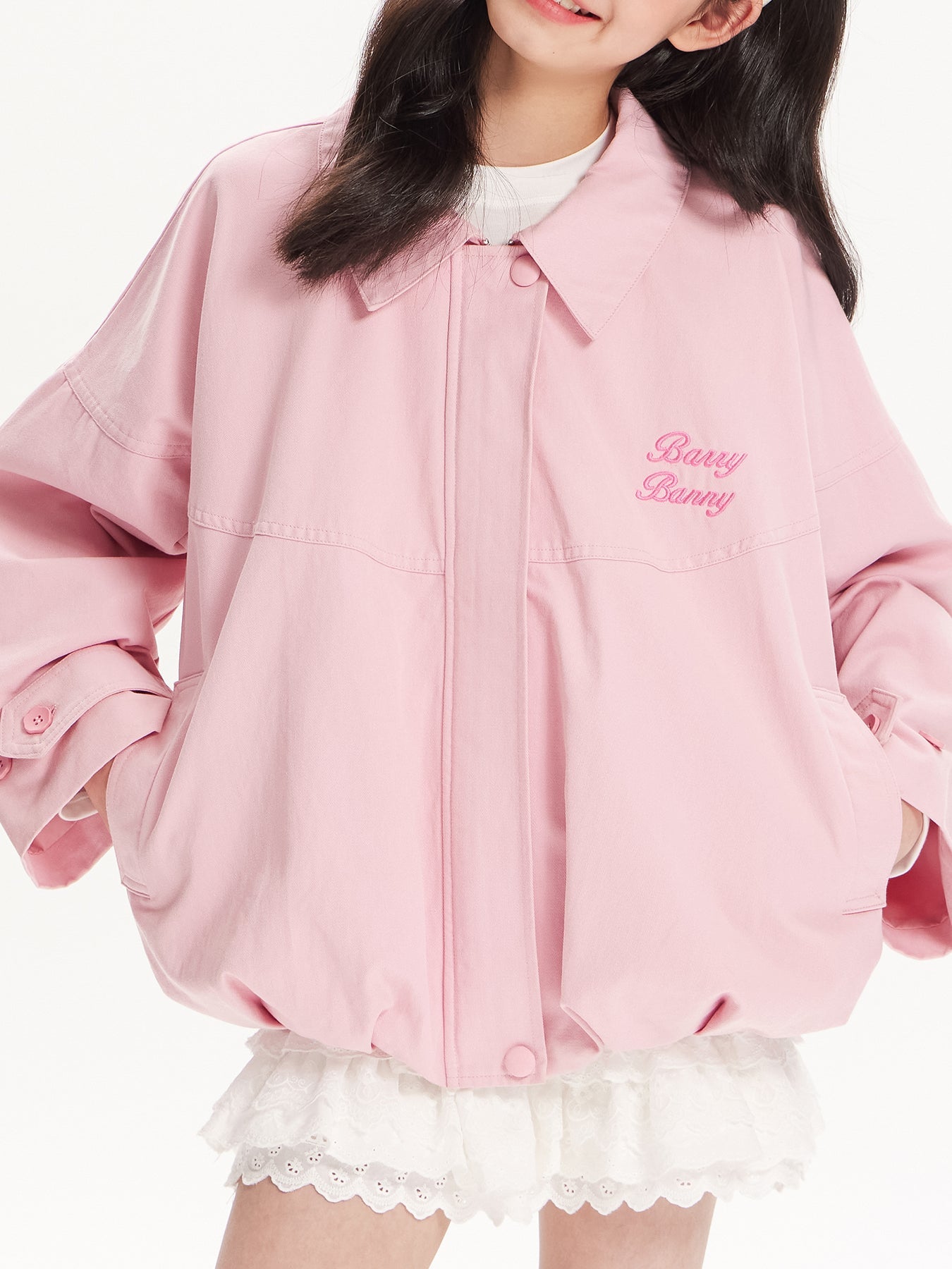 Girls Pink Princess Style Jacket Casual Shirt Coat