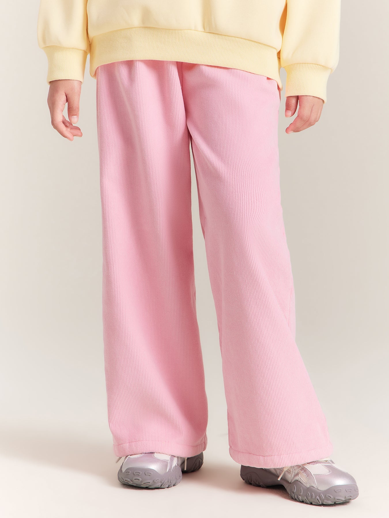 Girls Corduroy Wide Leg Pants Casual Spring Outfit