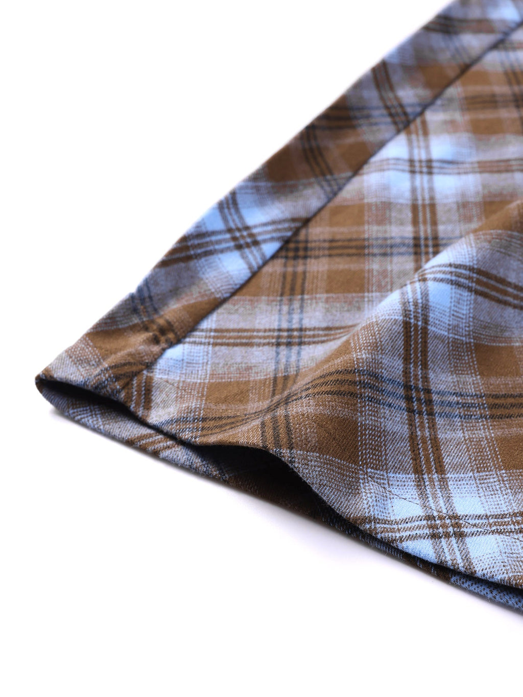 Unisex Blue Plaid Wide Leg Pants with Relaxed Fit
