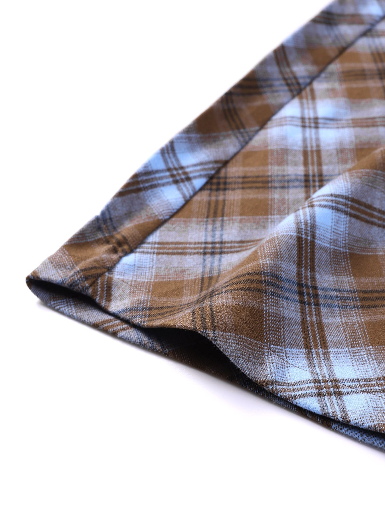 Unisex Blue Plaid Wide Leg Pants with Relaxed Fit