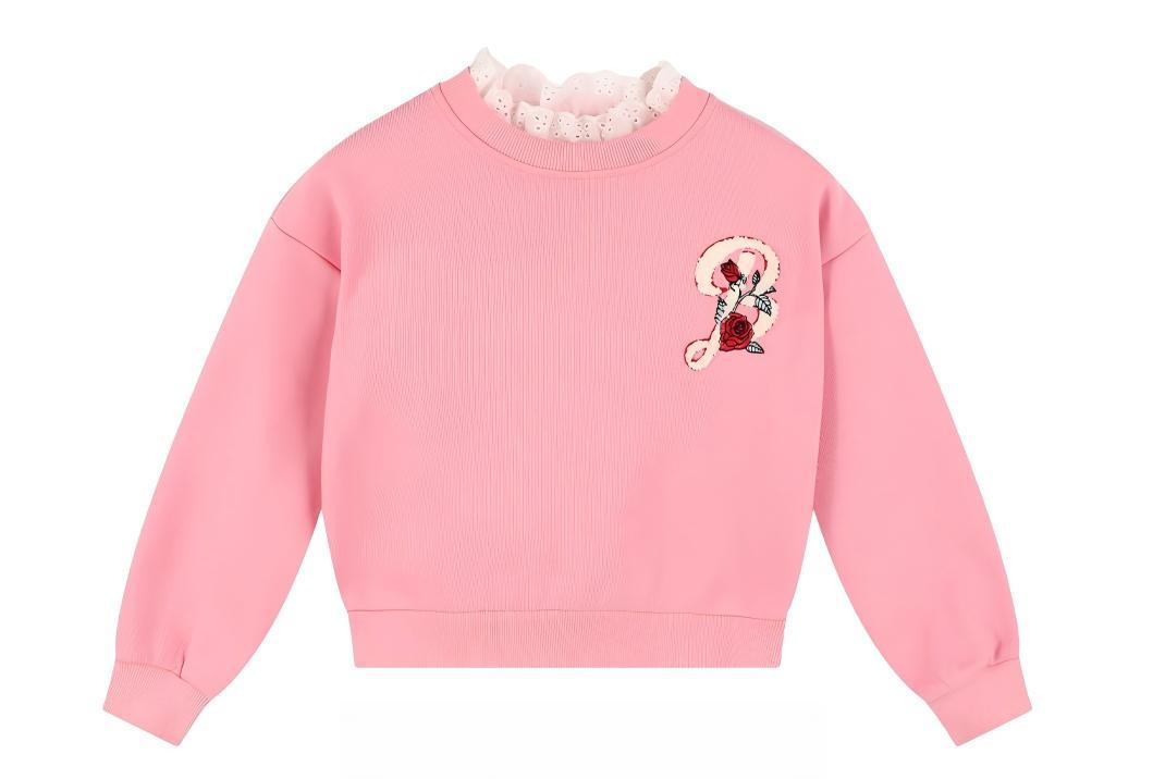 Girls Rose Sweatshirt and Pants Set Casual Outfit