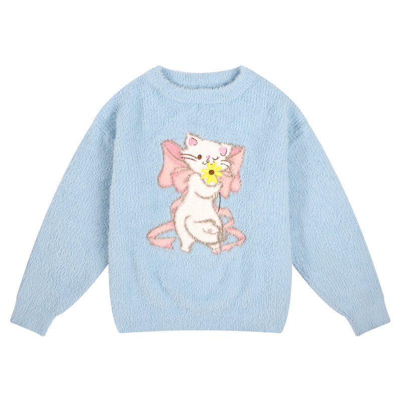 Kids' Cute Cat Knit Sweater