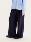 Girls Striped Wide Leg Trousers Casual Loose Pants