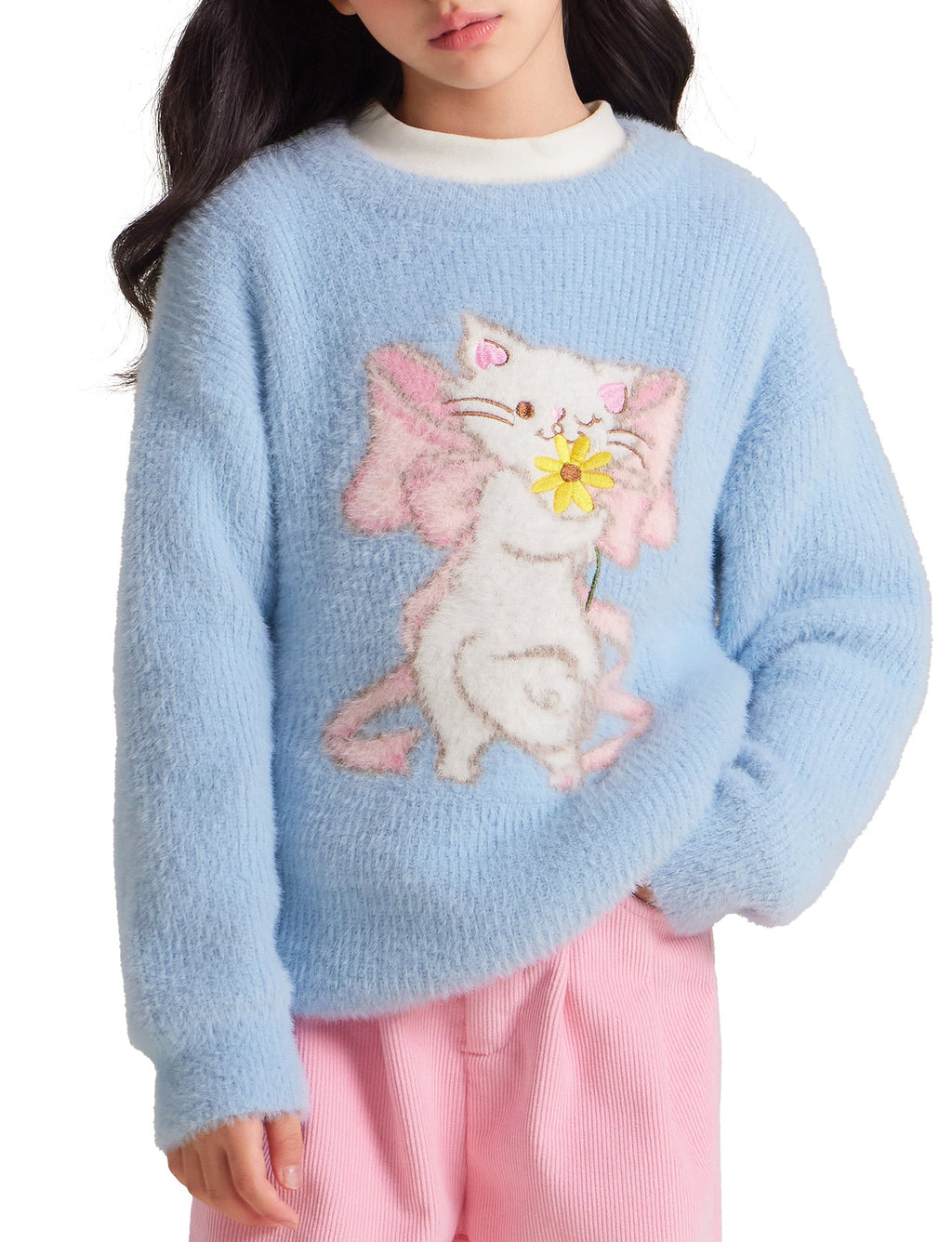 Kids' Cute Cat Knit Sweater